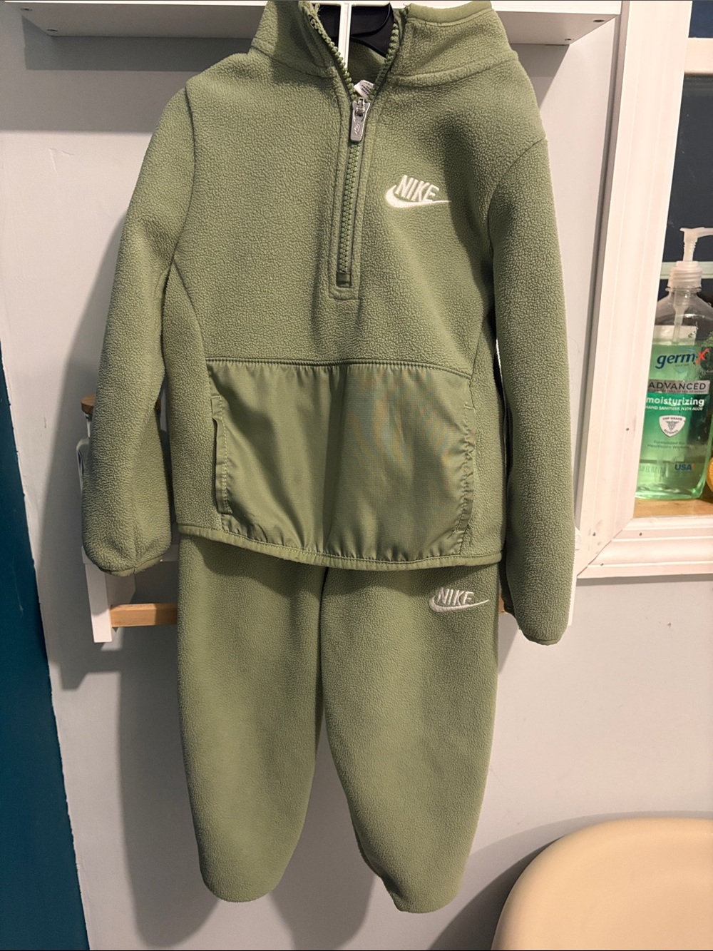 Nike Kids Olive Green Fleece Hoodie & Joggers